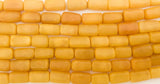 Natural Nut Beads Buri Nut rectangle tube yellow 16" strand