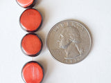 Natural Buri Nut Beads Coin Flat Round Orange