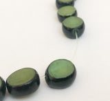 Natural Buri Nut Beads Flat Round Coin 16” strand green