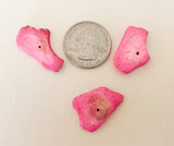 Coconut Wood Chips, Medium Coco Chips, Coconut Shell Pink, Natural Wood Beads 7” strand