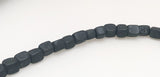 6MM Cube Wood Beads Black 16” Strand