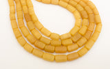 Natural Nut Beads Buri Nut rectangle tube yellow 16" strand