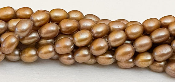 Gold Colored Freshwater Pearls 4x5mm