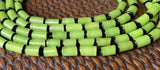 Natural Buri Nut Beads 8x 14 Tube 16” strand Lime Green
