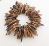 Large Coconut Wood Chips, Coco Chip Natural, Coconut Shell, Natural Wood Beads 7" strand