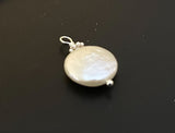 Wire Wrapped Pearl Dangle Charm with Sterling Silver