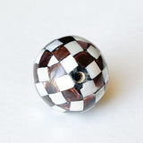 Round Mosaic shell bead, Focal Bead, Inlaid shell, Mother of pearl mosaic shell 26mm