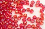 30 Grams Japanese Seed Beads Destash Size 11/0- Transparent Rainbow Strawberry