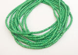 3-4mm Coconut Heishi, Coco Heishi, Coconut Shell Tube Beads, Natural Wood Beads, Coconut Shell Heishi  Green 24" strand