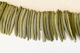 Coconut Shell Sticks Tusks Wood Stick Beads Olive Green~30pc