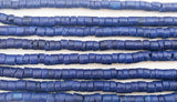 3mm Heishi Coconut Shell Lapis Blue 24” strand