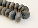Large Wood Rondelle Abacus 20mm Gray 7” strand