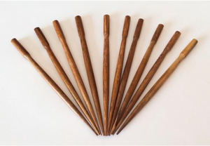 Robles wood hair sticks, shawl pins, robles 4 1/2" round hair sticks 10 pcs