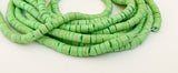 5mm Coconut Heishi, Coco Heishi, Natural Wood Beads, Coconut Shell Heishi  Bright Green 24” strand