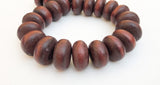 Large Wood Beads Abacus Wood Beads 20mm Wood Rondelle Spacers Brown 7 1/2” strand