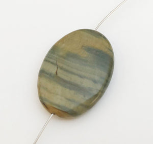 Large Stone Oval, Flat Oval Bead, Jasper Stone Focal 25x34