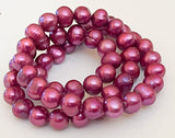 Freshwater Potato Pearls Beads Purple 8-9mm