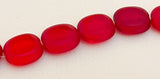 Red Czech Glass Beads Flat Oval 12x14mm-10pc