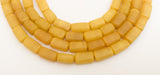 Natural Nut Beads Buri Nut rectangle tube yellow 16" strand