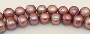 A Grade Genuine Freshwater Pearls Beads 9mm Potato Pearls Light Tea Rose Pink