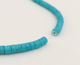 5mm Coconut Heishi, Coco Heishi, Natural Wood Beads, Coconut Shell Heishi  Turquoise 24" strand