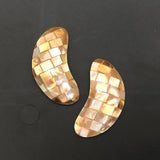 Flat Back Shell Cabochon, Brownlip MOP Earring Component-2pc