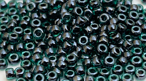 Size 11/0 Japanese Seed Beads-Inside Color Black/ Dark Green 30 grams