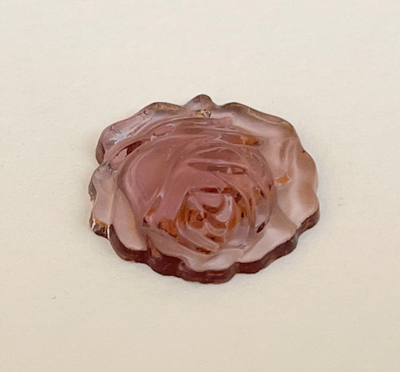 Purple Glass Rose Pendant 18mm