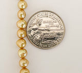 Gold Colored Potato Pearls 6mmFull 16inch strand