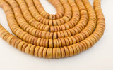 Coconut Shell Beads Rondelle 10MM Mustard Yellow