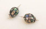 Abalone Shell Oval Beads Charms Sterling Silver Wire Wrapped