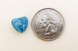 Blue Czech Glass Heart Beads 12mm