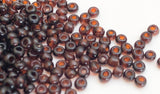 Japanese Glass Seed Beads Destash Transparent 11/0 Umber Brown 30 grams