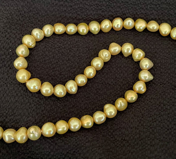 Gold Colored Potato Pearls 6mmFull 16inch strand