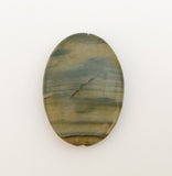 Large Stone Oval, Flat Oval Bead, Jasper Stone Focal 25x34