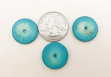 Coconut Wood Discs, Coco Rondelle 20mm Turquoise, Coconut Shell, Natural Wood Beads-30pc