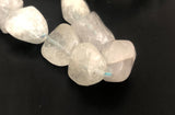 Free form Aquamarine Beads Irregular Oval 15 Inch Strand