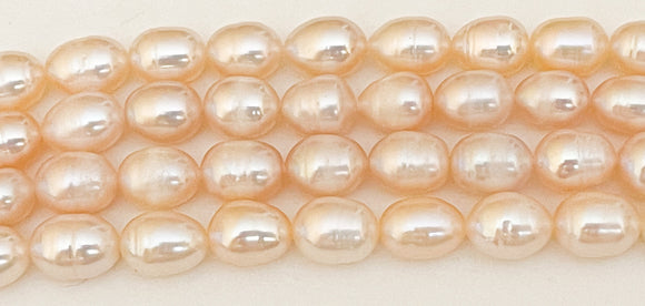 Cream Colored Freshwater Oval Pearl Beads