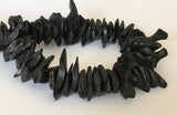 Coconut Wood Chips, Coco Chip Black Coconut Shell, Natural Wood Beads 7" strand