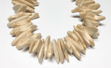 Medium Coconut Wood Chips, Coco Chip Cream, Coconut Shell, Natural Wood Beads 7" strand
