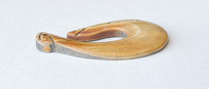 Fish Hook Pendant, Carved Horn, Horn Pendant Burnt Horn Maori Fish Hook 65mm