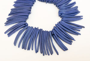 30 Coco sticks, Coconut Shell Spike Sticks Beads, Focal Beads Royal Blue