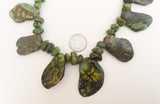 Rare Unique Green Turquoise Slab Sliced Beads Statement Jewelry