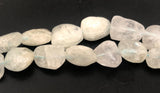 Free form Aquamarine Beads Irregular Oval 15 Inch Strand