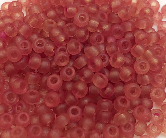 Size 11/0 Transparent Frosted Japanese Glass Seed Beads Sienna~30 grams