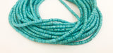 3mm Coconut Heishi, Coco Heishi, Natural Wood Beads, Coconut Shell Heishi  Turquoise 24" strand