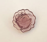 Purple Glass Rose Pendant 18mm