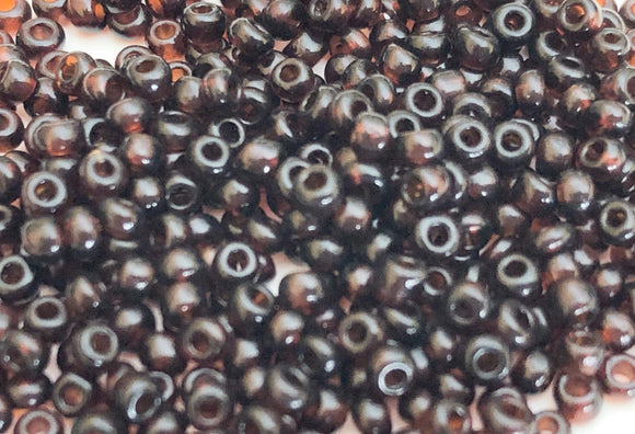 Japanese Glass Seed Beads Destash Transparent 11/0 Umber Brown 30 grams