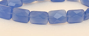 Faceted Stone Rectangle Beads Blue Quartz