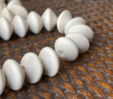 White Wood 15MM Saucer Beads Cream